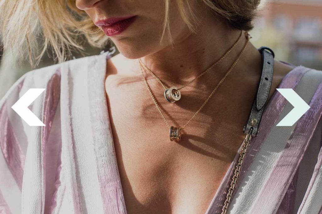 Necklace on woman