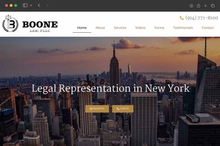 Boone Law, PLLC homepage screenshot
