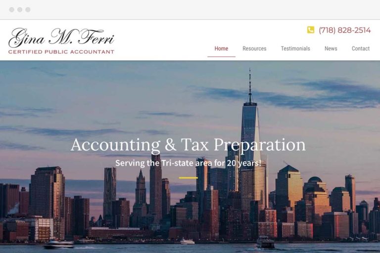 Gina M. Ferri - CPA homepage screenshot