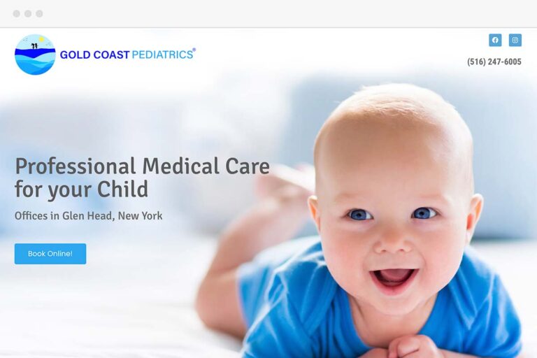 Gold Coast Pediatrics homepage screenshot