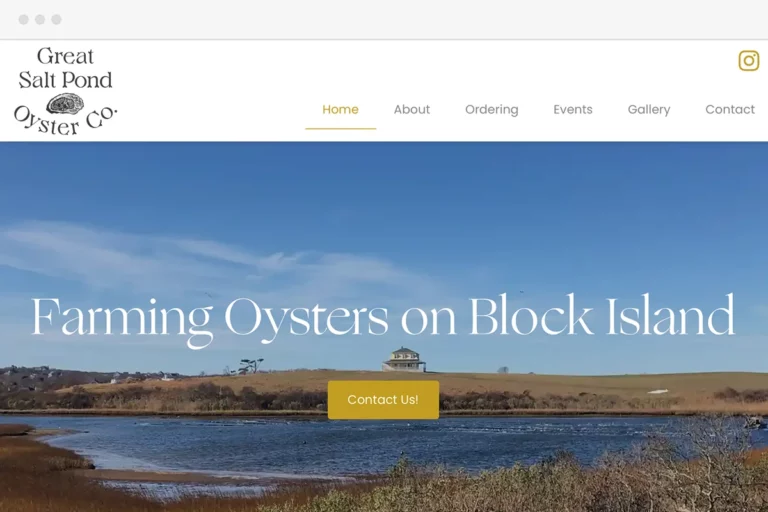 Great Salt Pond Oyster Co. homepage screenshot