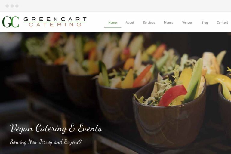 Green Cart Catering homepage screenshot