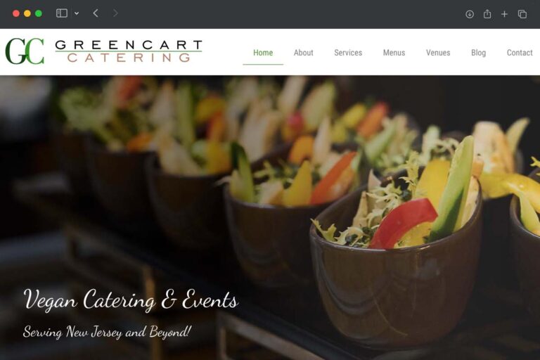 Greencart Catering homepage screenshot
