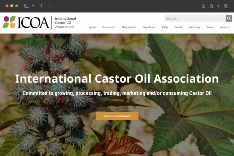 ICOA homepage screenshot