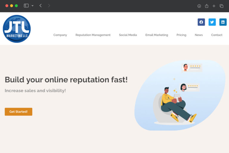 JTL Marketing homepage screenshot