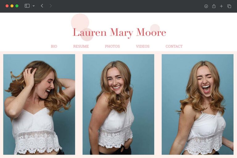 Lauren Mary Moore homepage screenshot