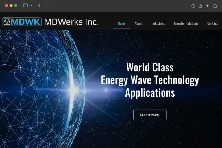 MDWerks homepage screenshot