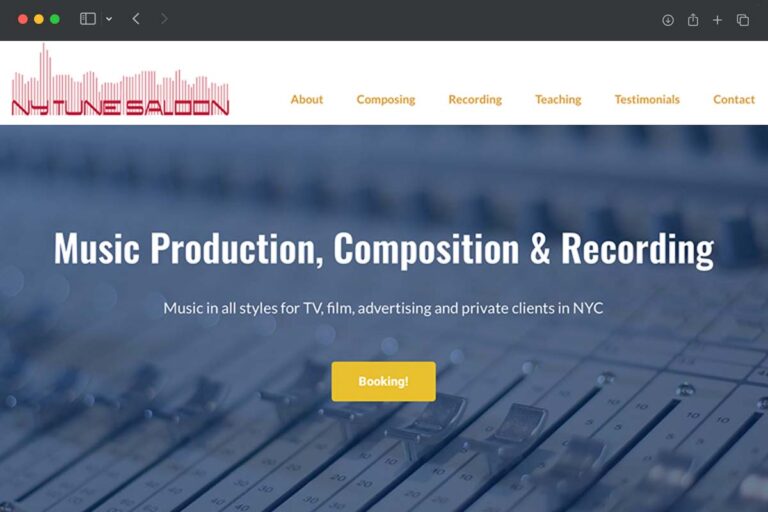 NY Tune Saloon homepage screenshot