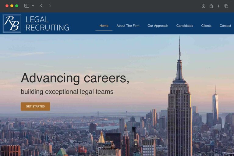 RB Legal Recruiting homepage screenshot