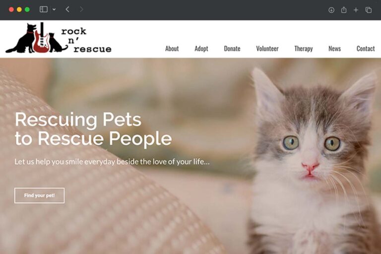 Rock n' Rescue homepage screenshot