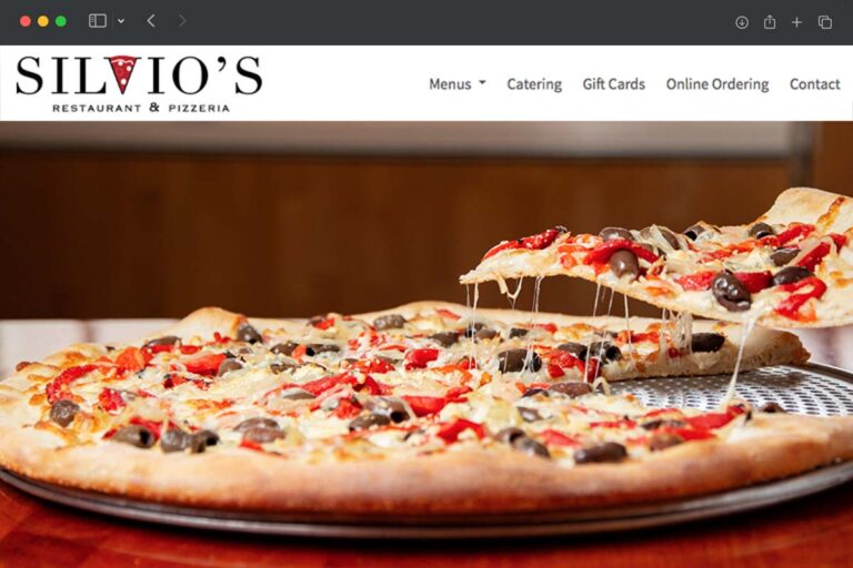 Silvio's Restaurant homepage screenshot