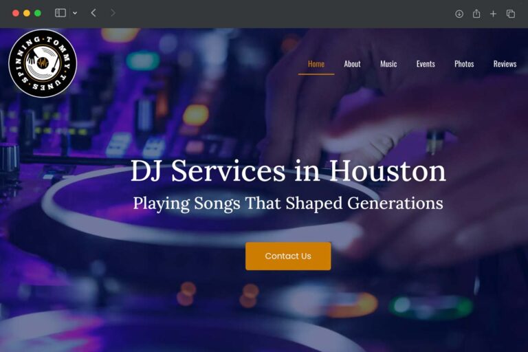 Spinning Tommy Tunes homepage screenshot