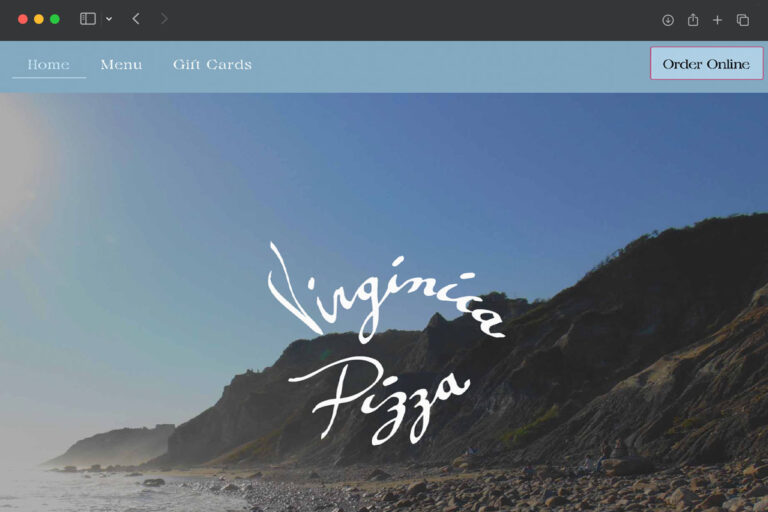 Virginica Pizza homepage screenshot