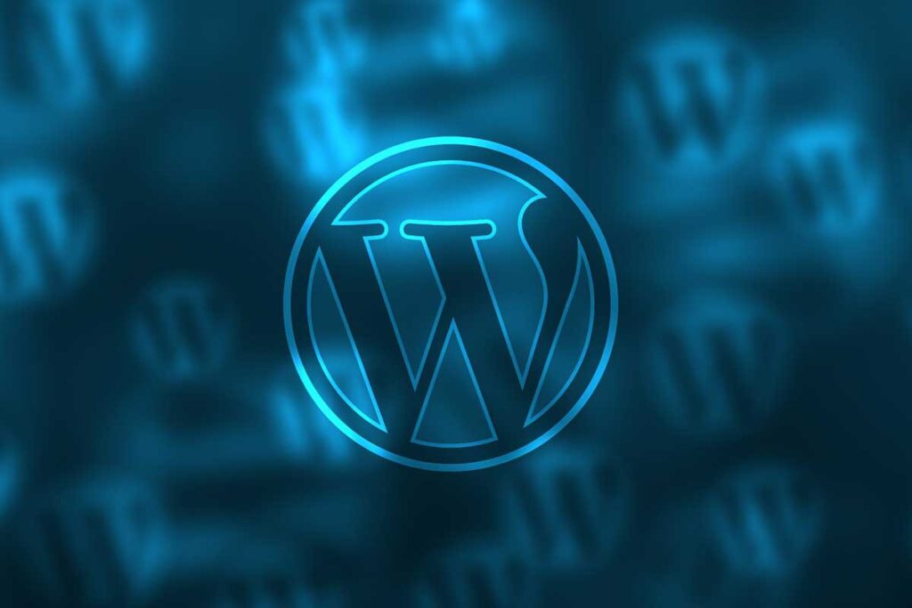 WordPress blue graphic